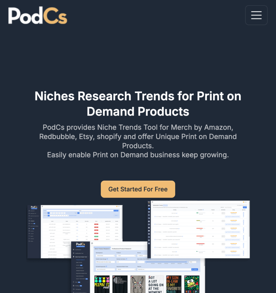 PODCS Niche Research Tool for POD